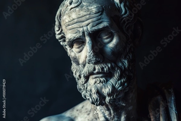 Obraz Detailed sculpture of an ancient greek philosopher