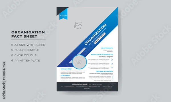 Obraz Creative Organization Nonprofit Fact Sheet for presentation, Nonprofit Fact Sheet for presentation