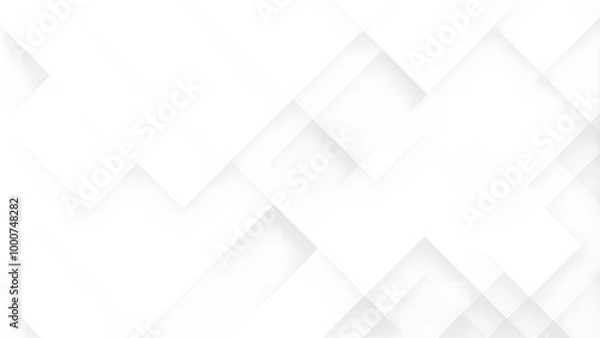 Fototapeta Abstract white background with texture pattern, layered geometric triangle shapes, white and grey glossy squares abstract tech banner design