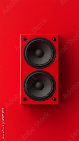 Fototapeta Red speaker on red background