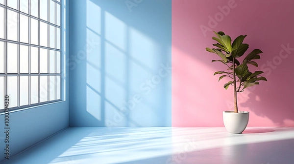 Fototapeta Soft Pastel Light-Colored Background for Product Presentation