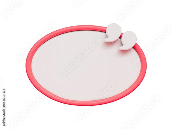 Fototapeta Text Bubble Icon 3D render Isolated on Transparent Background