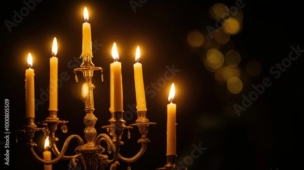 Fototapeta Elegant Candlelight Candelabra