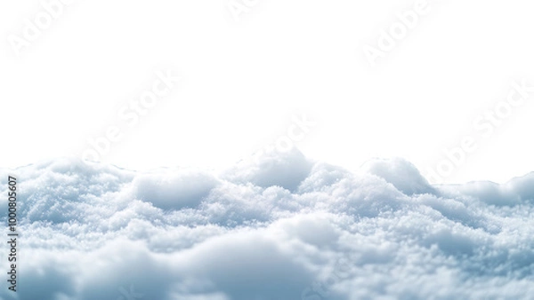 Fototapeta A close-up of a snow isolated on white background.
