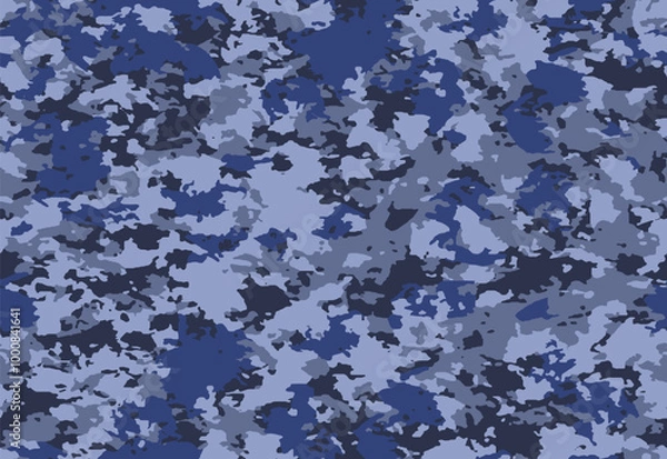 Fototapeta Full seamless gray camouflage skin pattern vector. Winter camo texture design for textile fabric printing and wallpaper.