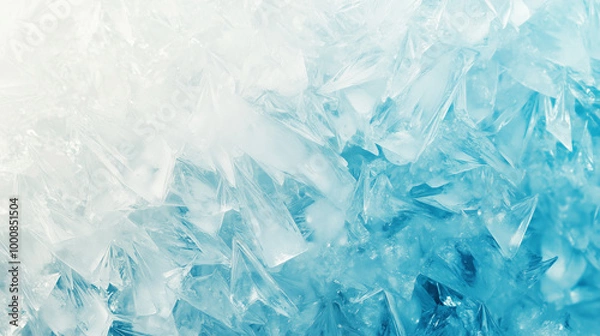 Fototapeta Blue and White Frozen Ice Crystals