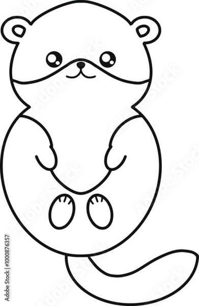 Obraz Cute Otter Line Art