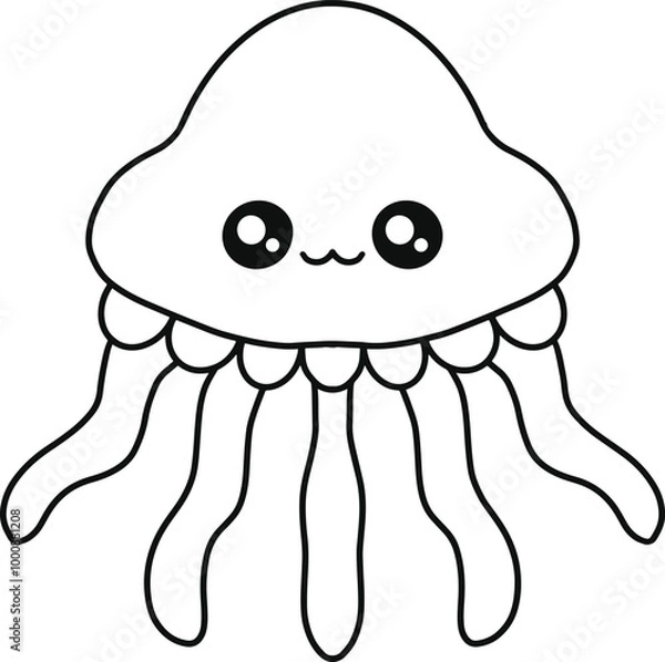 Obraz Cute Jellyfish Line Art