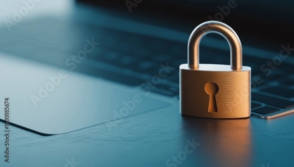 Obraz Padlock On Laptop, Symbolizing Data Security