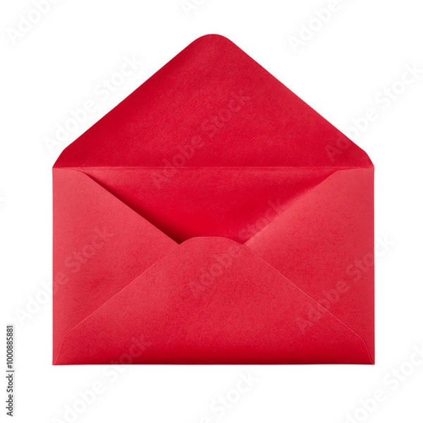 Obraz open empty red envelope,  isolated background
