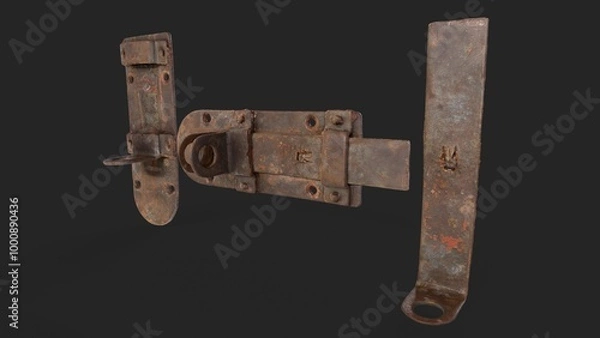 Fototapeta Door Hook and Latch