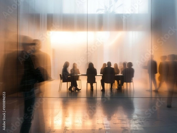 Obraz A group of people in a meeting generated AI