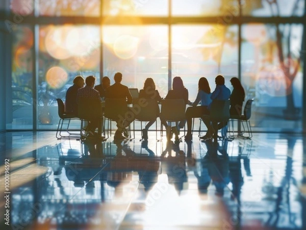 Obraz A group of people in a meeting generated AI