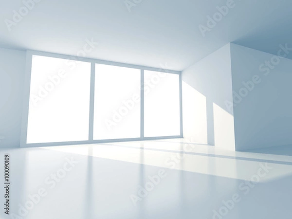 Fototapeta White Room With Window Light. Abstract Interior Background