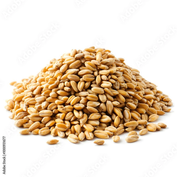 Fototapeta  Pile of expanded wheat isolated on white background
