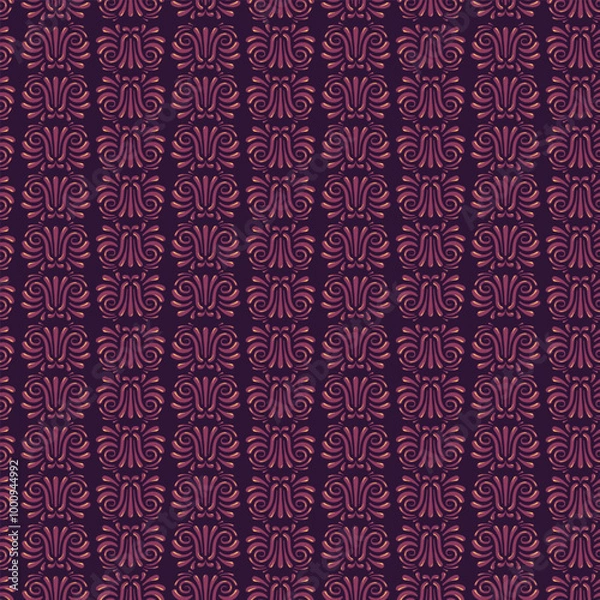 Obraz Damask seamless pattern of delicate geometric elements for your design.