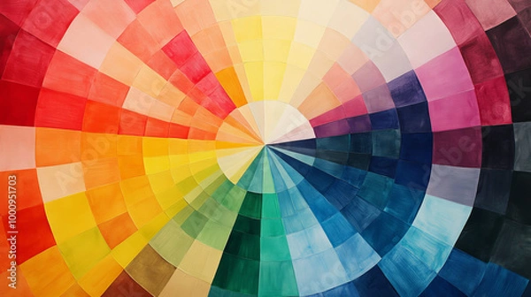 Fototapeta Show a color wheel palette with primary, secondary, and tertiary colors arranged in a circular format. 