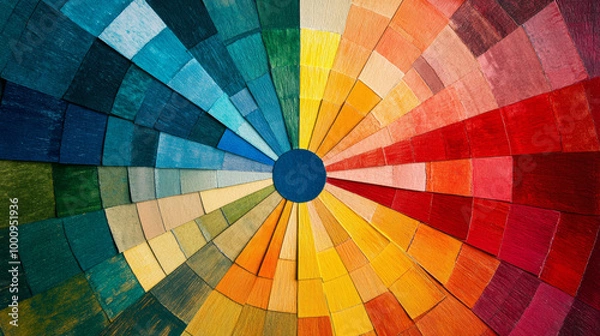 Fototapeta Show a color wheel palette with primary, secondary, and tertiary colors arranged in a circular format. 