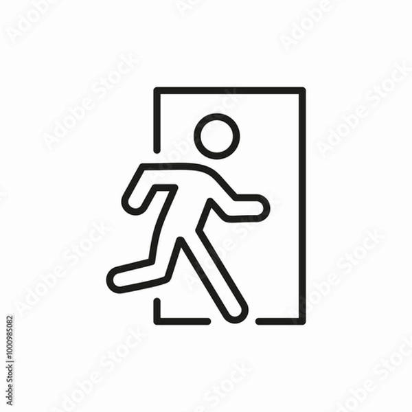 Fototapeta emergency exit icon sign vector