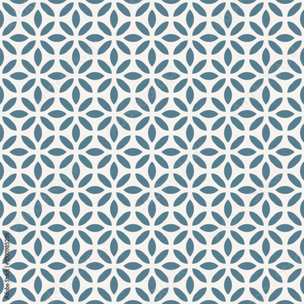 Fototapeta geometric leaf shape seamless pattern green and beige color vector mosaic template