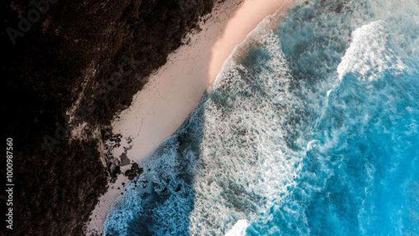 Obraz water flowing into the beach