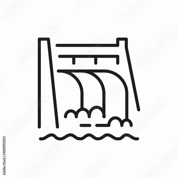 Obraz water dam icon sign vector