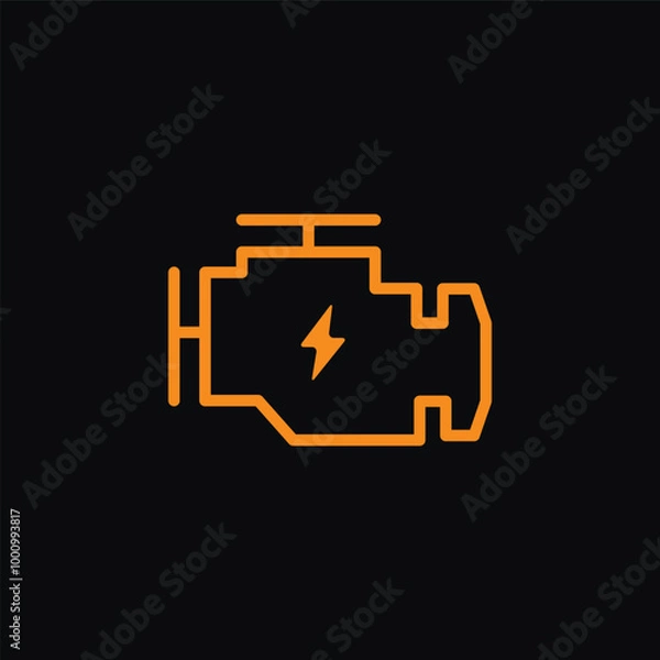 Fototapeta Check engine light icon. Vector illustration
