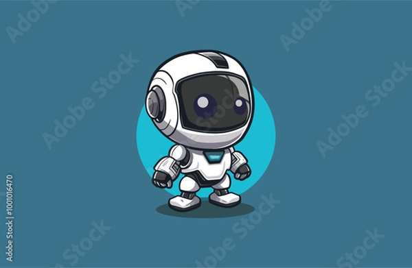 Fototapeta Robot logo vector icon illustration