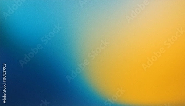 Fototapeta modern and simple blue and yellow gradient colors background with grain rough texture