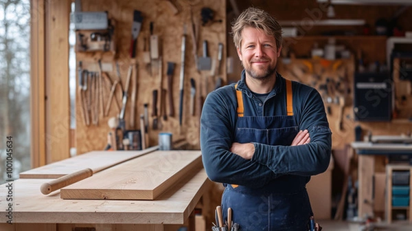 Obraz Portrait of male carpenter in workshop