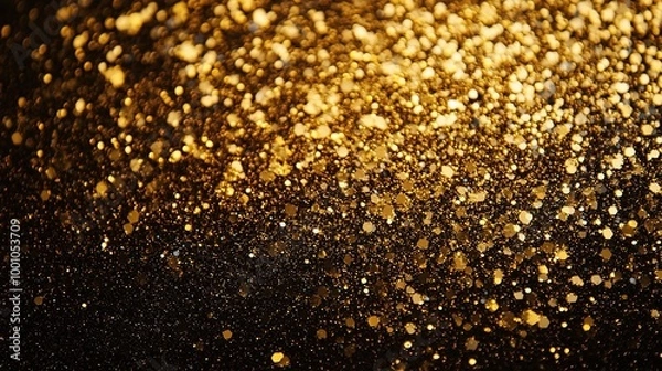 Fototapeta Golden Glittering Background with Bokeh Effect