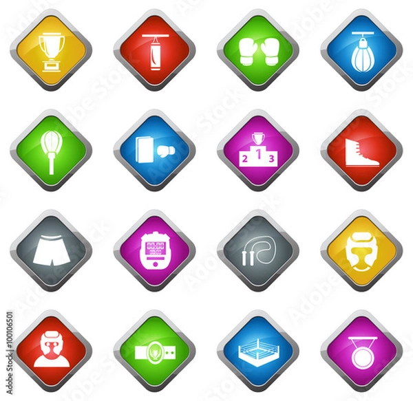 Fototapeta Boxing icons set