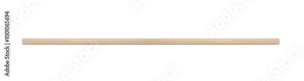 Fototapeta Horizontal wooden peg, stick. On isolated transparent background.