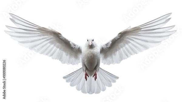Obraz Flying white pigeon.