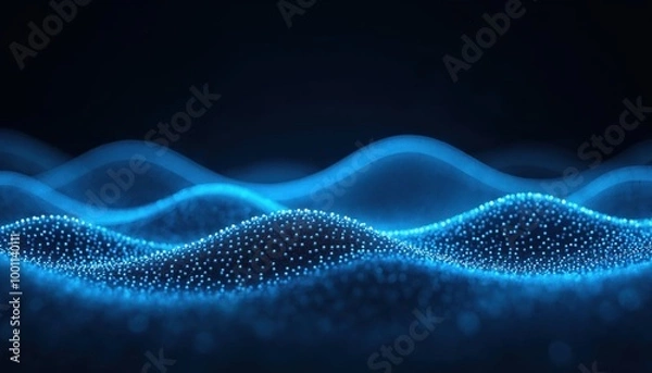 Fototapeta Futuristic Particle Wave & Gradient Hologram - High-Tech Digital Wallpaper Design