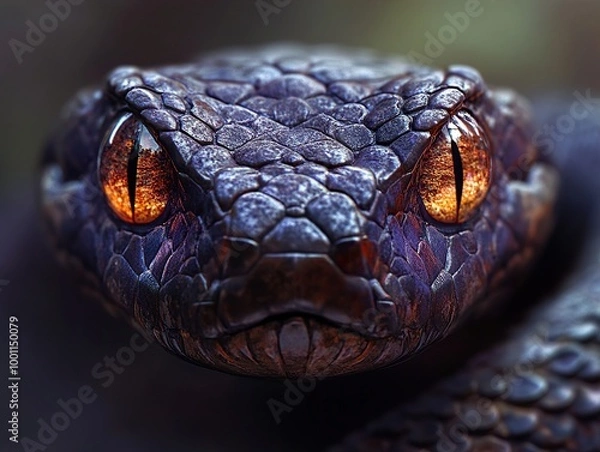 Fototapeta Close-Up of a Snake's Eye: A Glimpse into the Wild