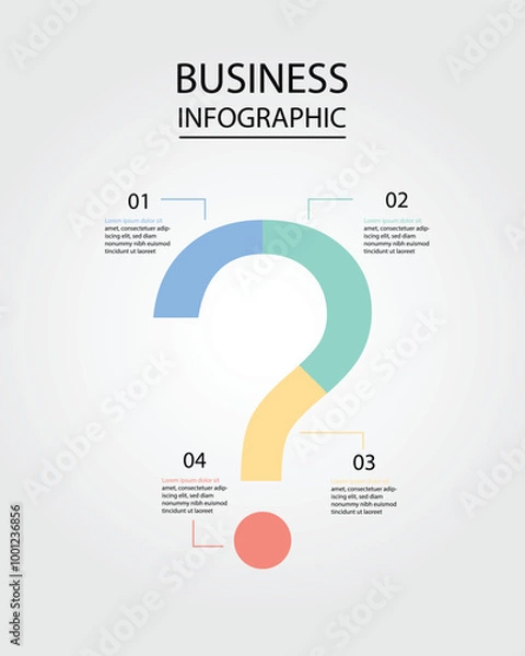 Obraz Business Infographic modern design template for banners and infographics for 4 question mark step 