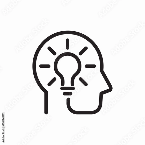 Fototapeta brain idea icon sign vector