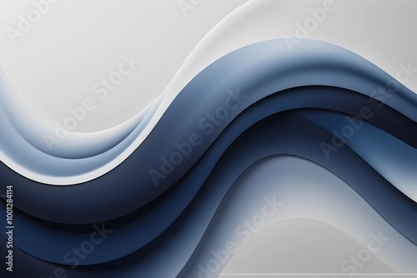 Fototapeta An abstract blue and while wavy background