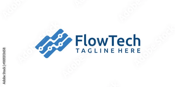 Fototapeta logo design wave technology, flow, modern, abstract, logo design, symbol, icon, vector, idea, creative.