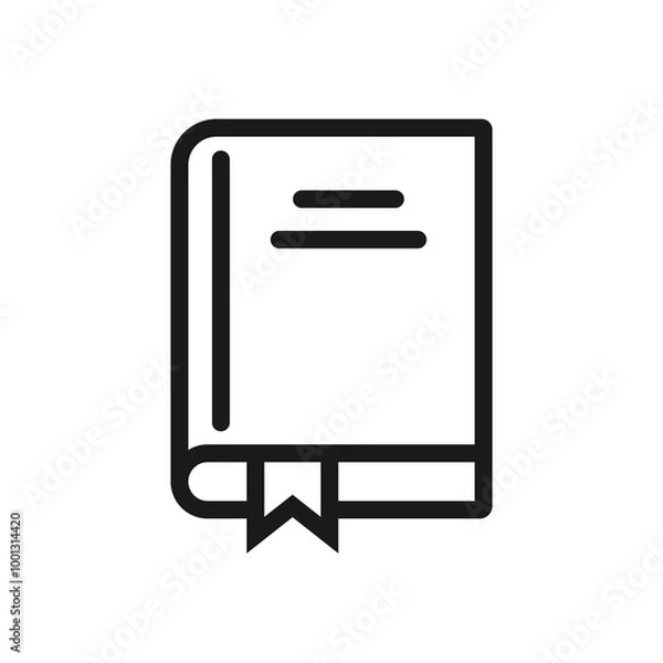 Fototapeta Book - line icon with editable stroke. Simple outline education symbol. Vector illustration