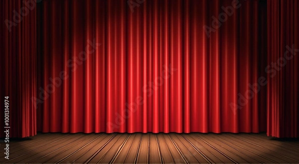 Fototapeta red stage curtains