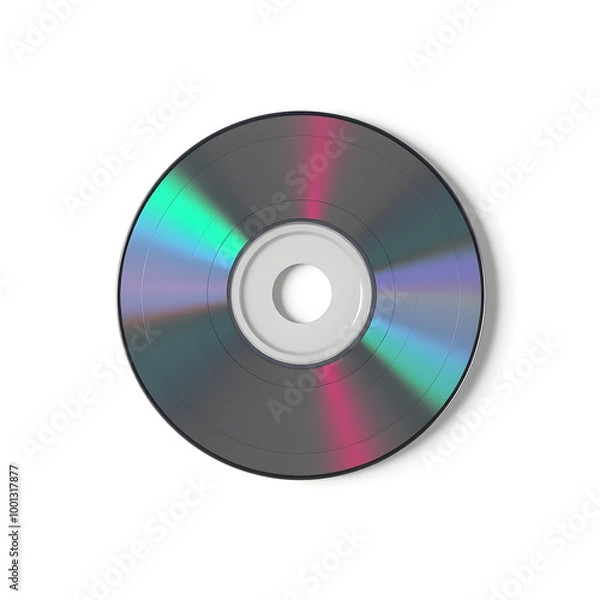 Fototapeta 3d icon cd record on white background. Generative AI