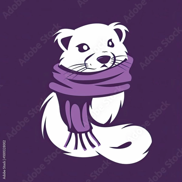 Fototapeta Beautiful Ferret Logo, Rodent Design for Your Corporate and Business Graphic Resource or Creative Project, Ai Generative