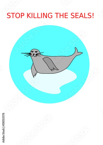 Fototapeta Stop killing the seals banner