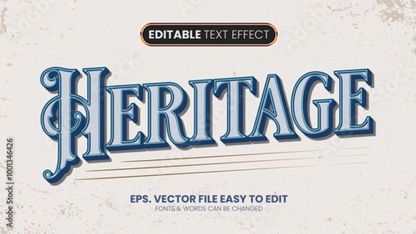 Fototapeta Heritage  editable text effect, victorion text style