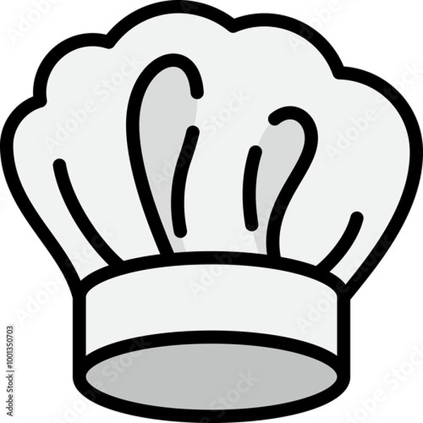 Obraz chef hat or toque for wearing cooking food filled outline icon