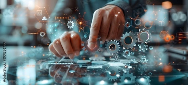 Obraz Digital Gears  Optimizing Business Through Technology Innovation