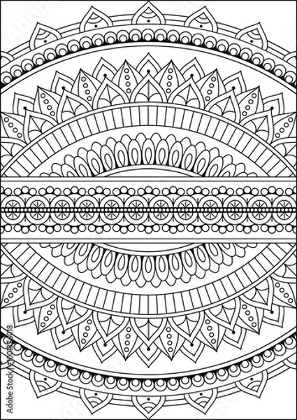 Obraz Coloring book page. Colorless pattern with abstract elements. Coloring for adults.