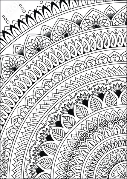 Obraz Coloring book page. Colorless pattern with abstract elements. Coloring for adults.